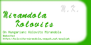 mirandola kolovits business card